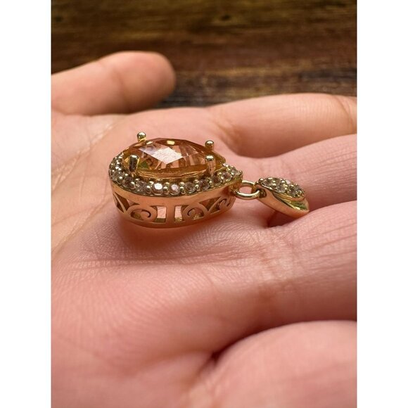 Designer FAS Sterling Silver w/ Gold Plate & Citrine Dangle Pierced Earrings! 19 - Picture 7 of 7